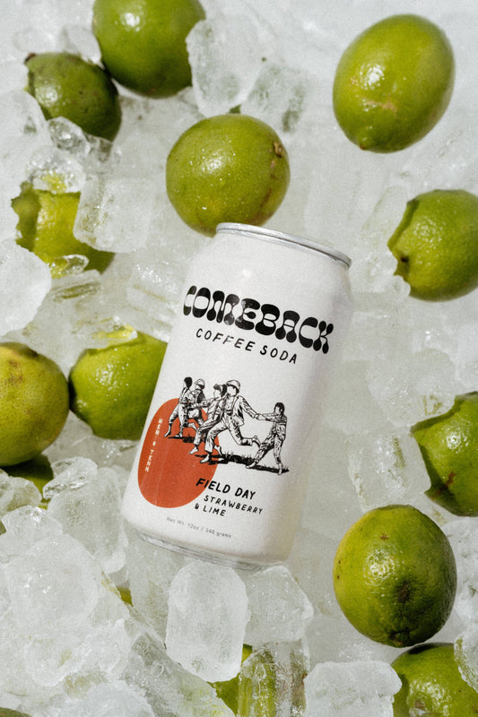 Comeback Field Day Strawberry and Lime Coffee Soda